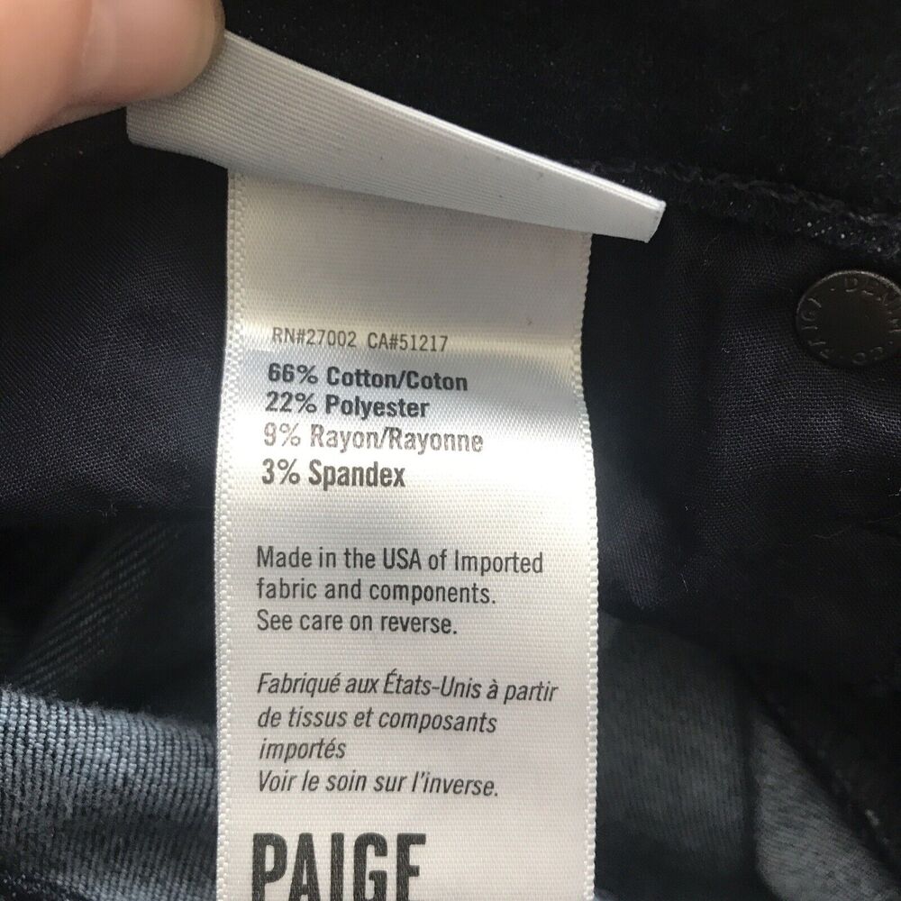 Paige Skyline Skinny Womens 27 Luella Dark Wash Mid Rise Pockets Stretch - Picture 7 of 14
